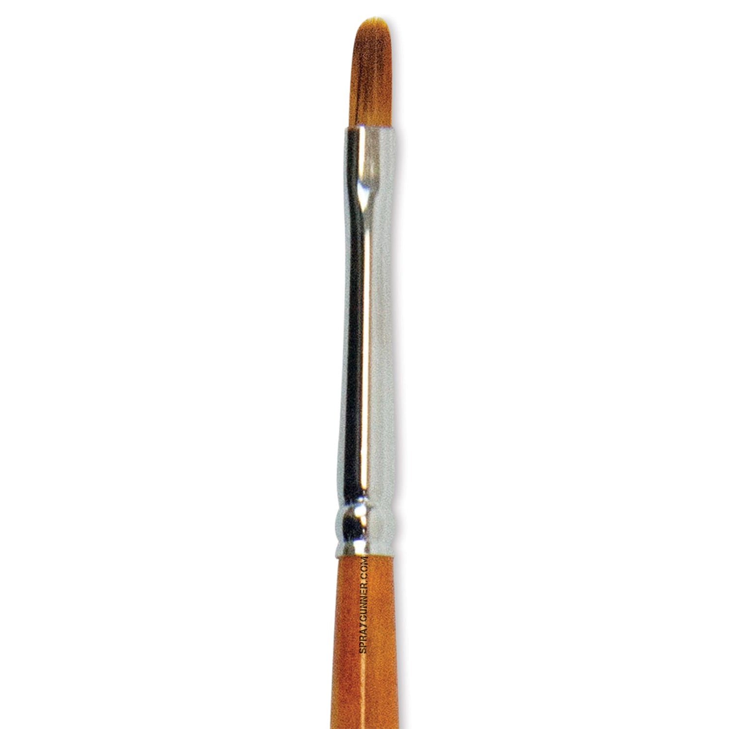 Size 2 Silver Brush with Golden Natural Filbert Short Handle