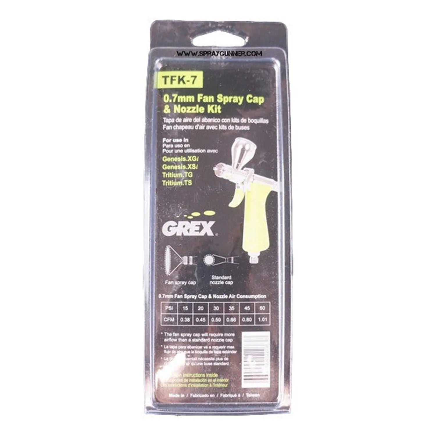 Grex 0.7mm Fan Spray Cap & Nozzle Kit Grex Airbrush