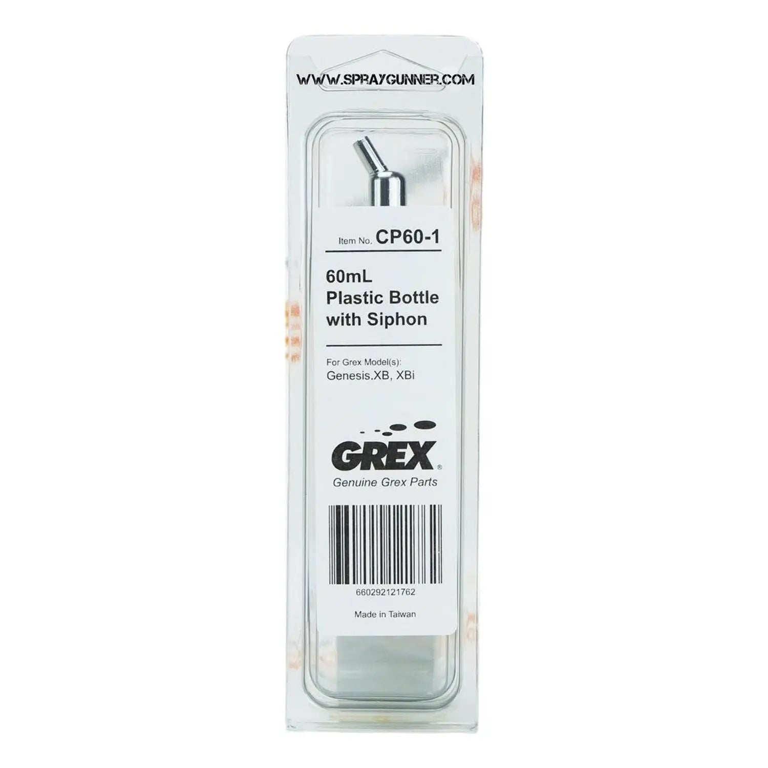 Grex CP60-1 60mL Plastic Bottle with Siphon Grex Airbrush