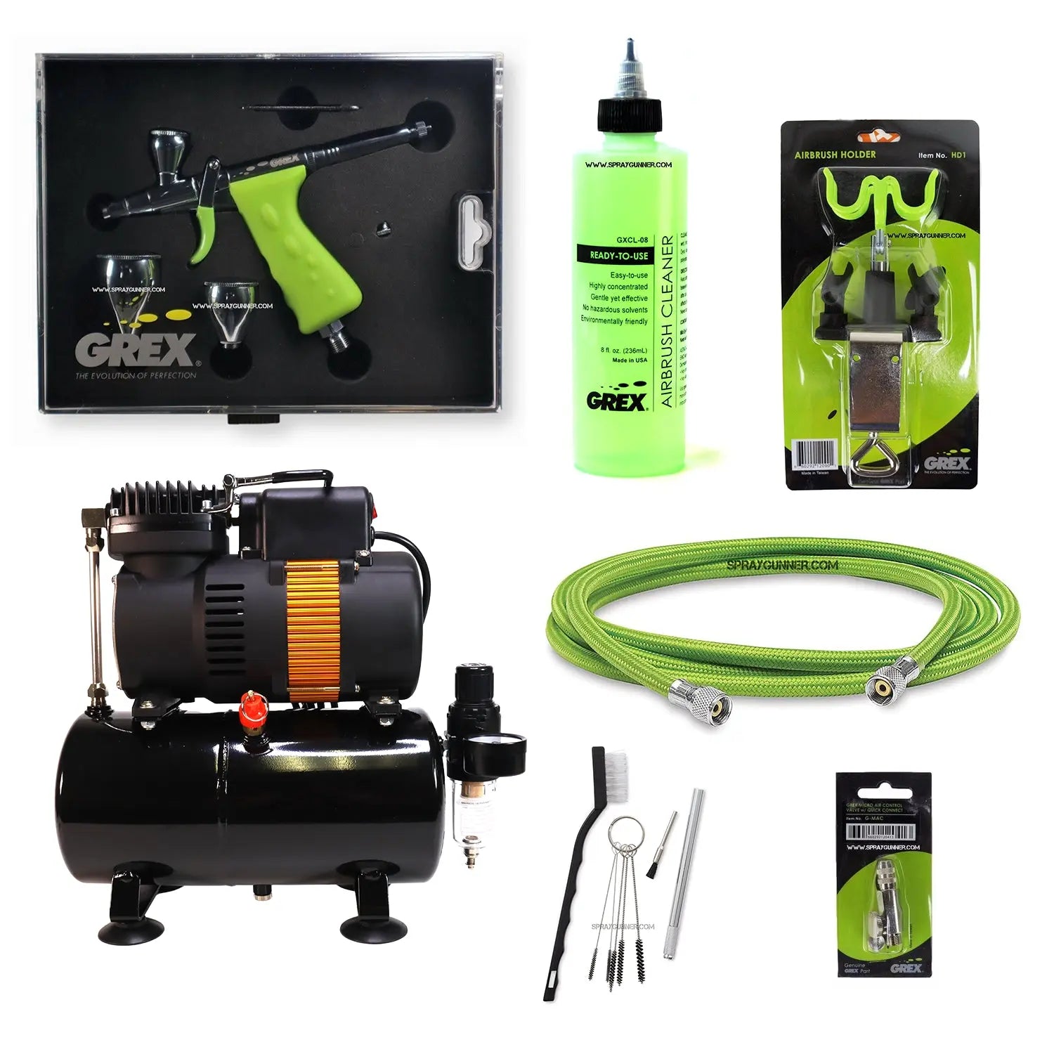 Grex Gravity Feed Tritium Airbrush + Tooty Compressor Combo Grex Airbrush