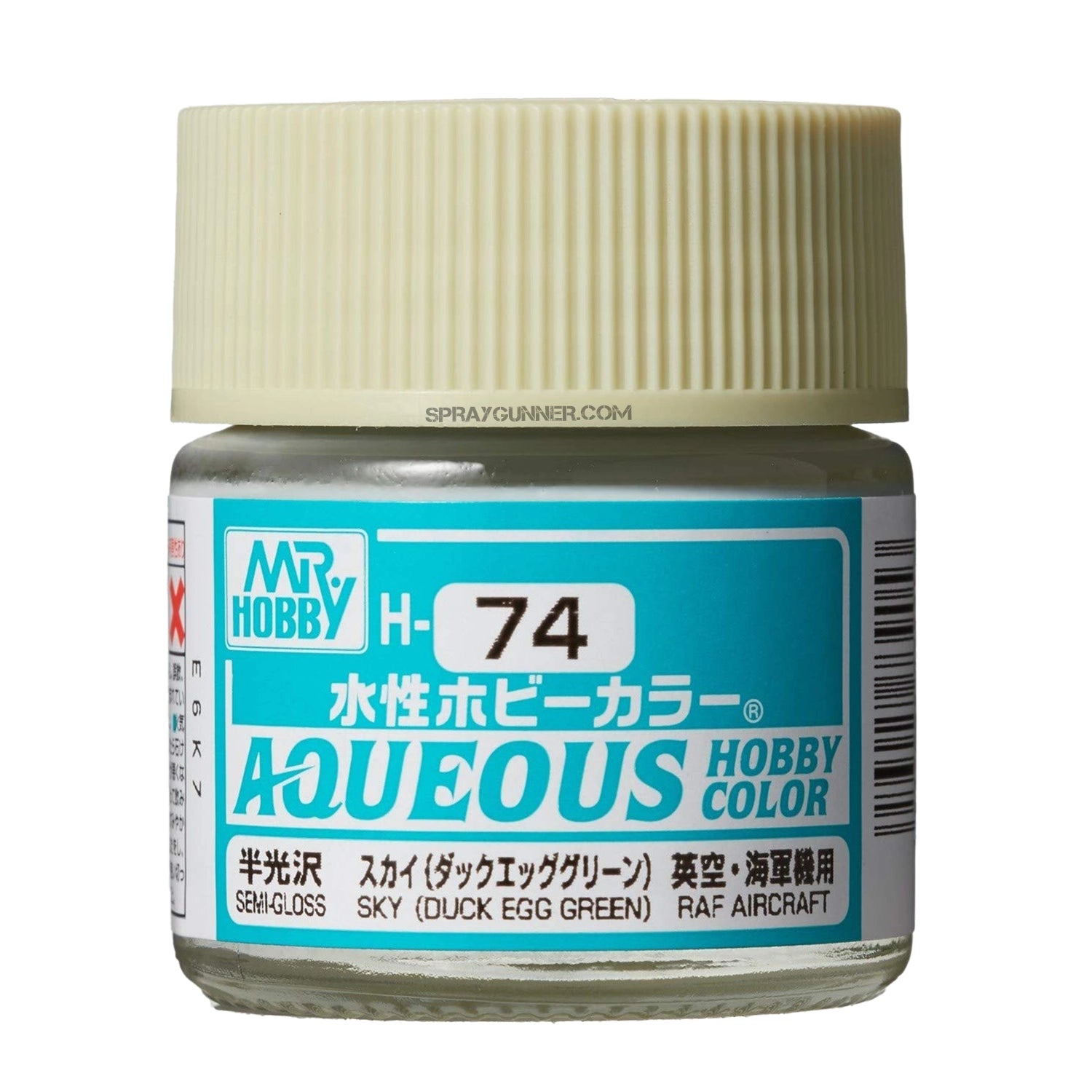 Mr. Hobby Aqueous H74 Semi-Gloss Duck Egg Green - Urbanlystore