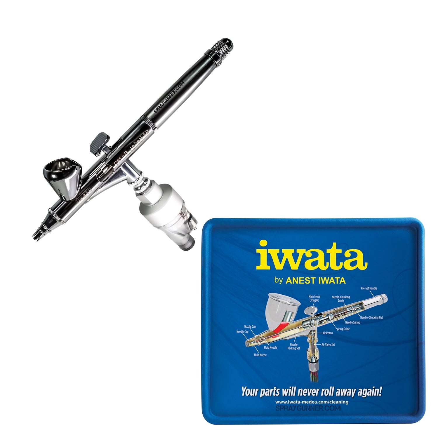 Iwata Micron CM-B Custom Gravity Feed Dual Action Airbrush - Urbanlystore