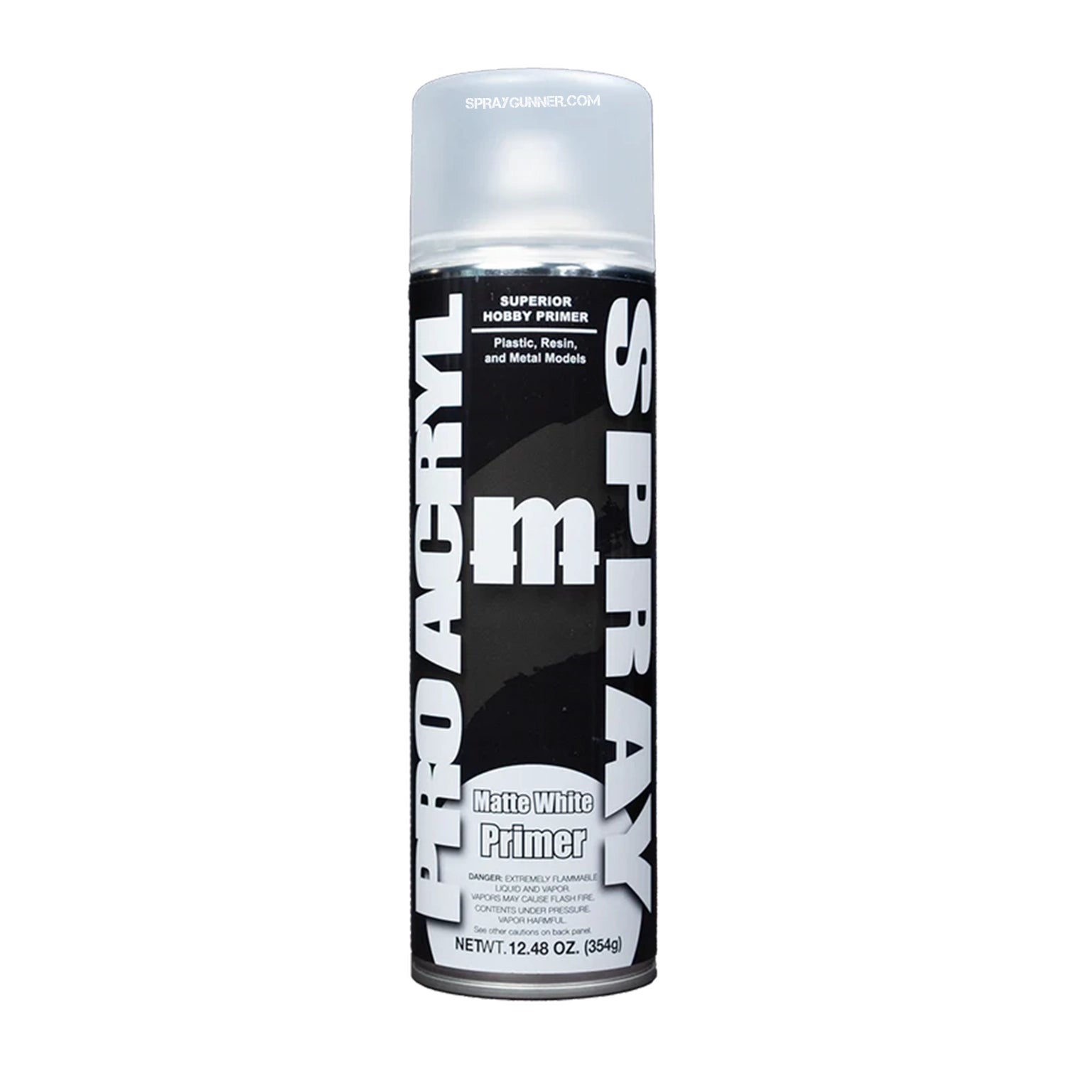 MONUMENT HOBBIES: PRO Acryl Spray - Matte White Primer for miniatures and models. High-quality aerosol primer ensures smooth adhesion and detail enhancement.