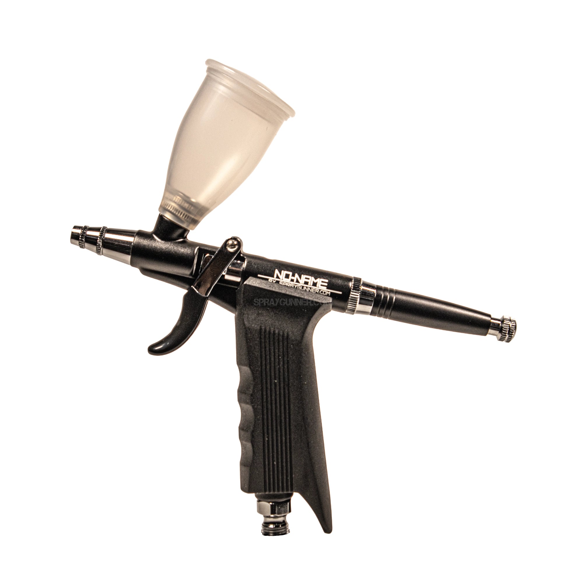 Pistol Trigger Gravity Feed Airbrush Set with Round and Fan Pattern Caps by NO-NAME Brand