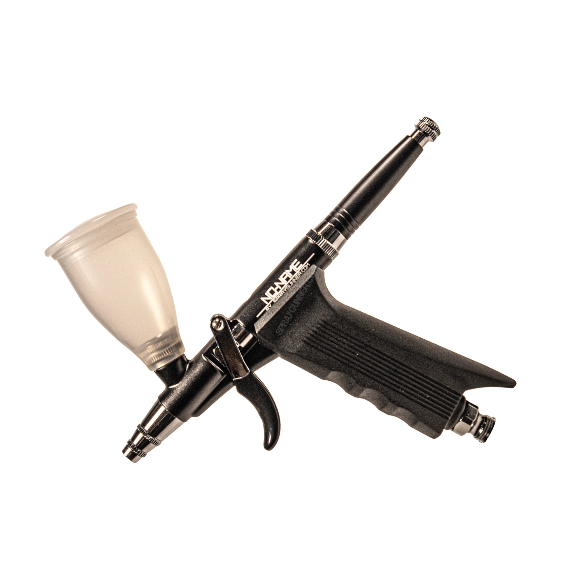 Pistol Trigger Gravity Feed Airbrush Set with Round and Fan Pattern Caps by NO-NAME Brand
