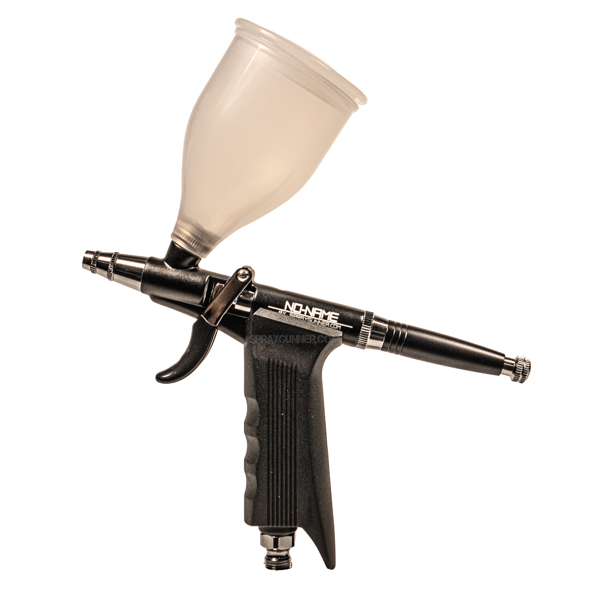 Pistol Trigger Gravity Feed Airbrush Set with Round and Fan Pattern Caps by NO-NAME Brand