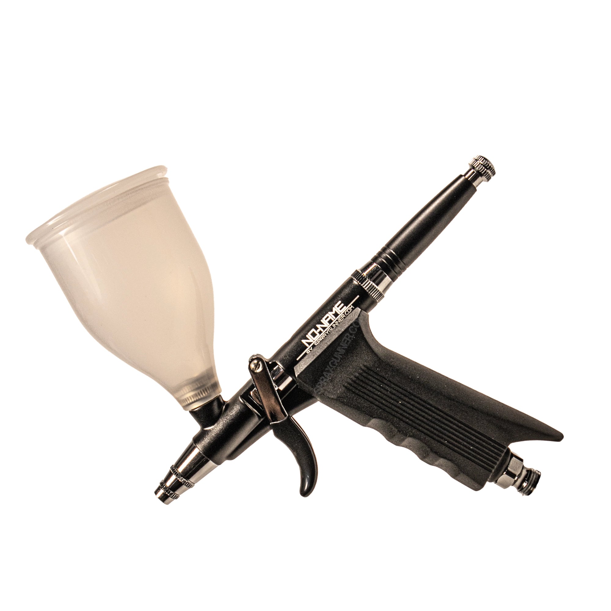 Pistol Trigger Gravity Feed Airbrush Set with Round and Fan Pattern Caps by NO-NAME Brand