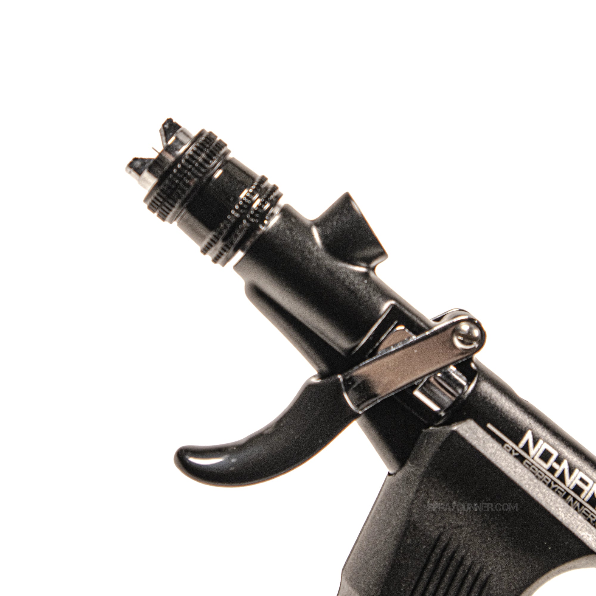 Pistol Trigger Gravity Feed Airbrush Set with Round and Fan Pattern Caps by NO-NAME Brand