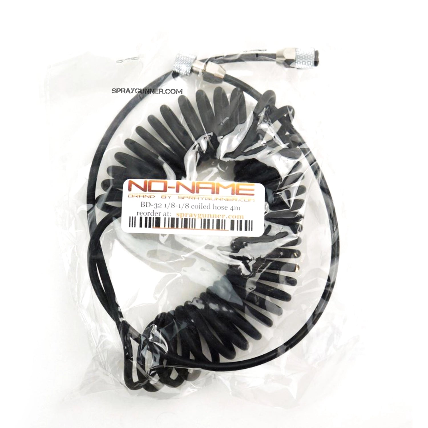 1/8" - 1/8" Black Polyurethane Coiled Air Hose (4m) by NO-NAME Brand - Urbanlystore