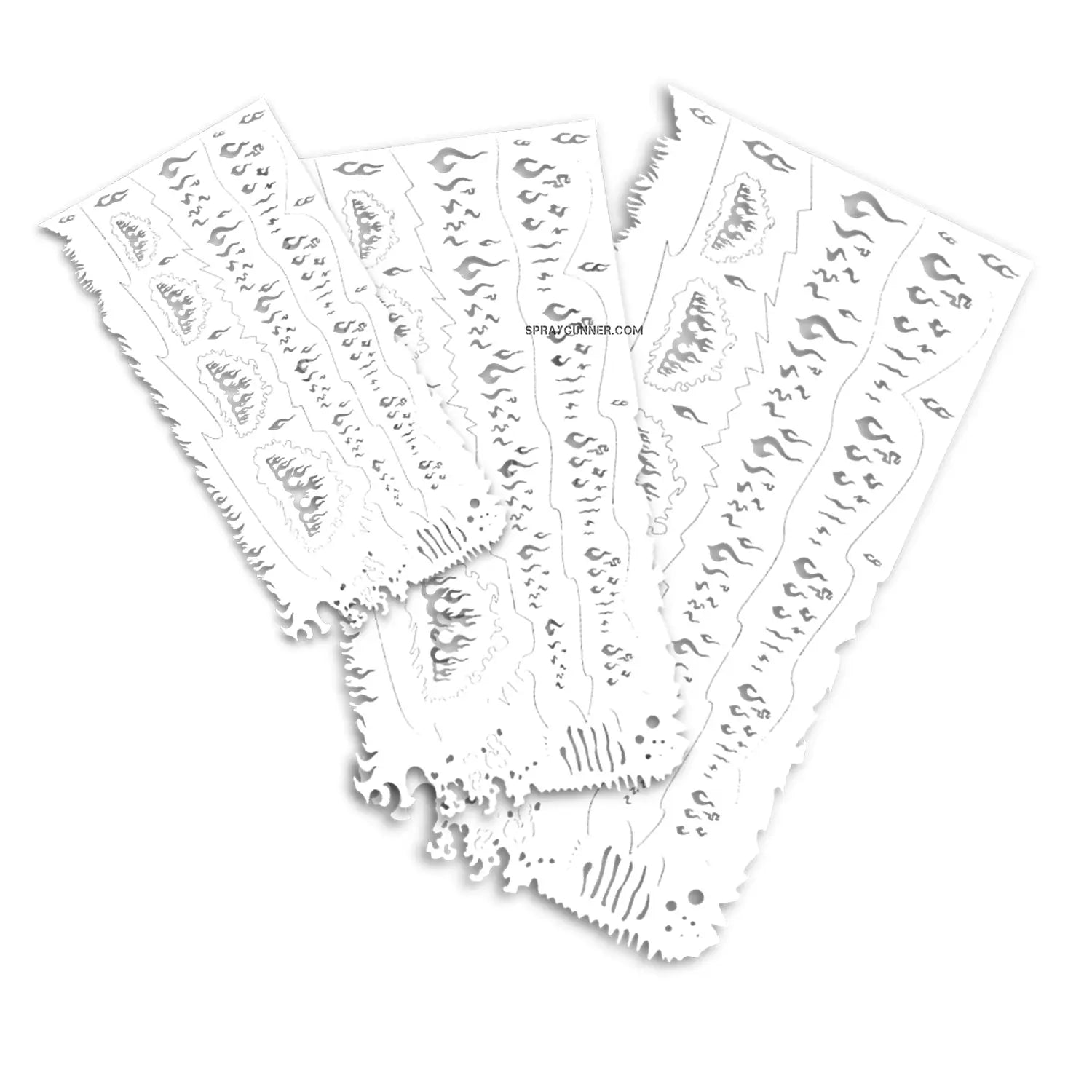 NO-NAME Brand Flames Stencil Set (3 sizes) - Urbanlystore