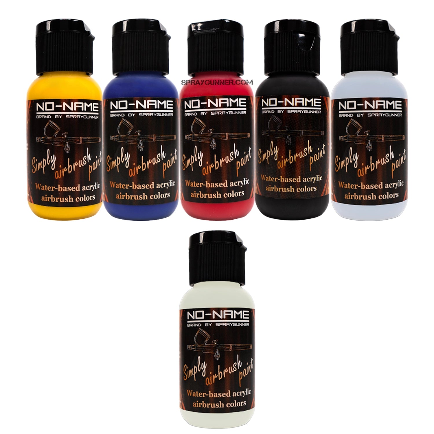 Black cordless airbrush compressor battery powered with NO-NAME Paint Set - Urbanlystore