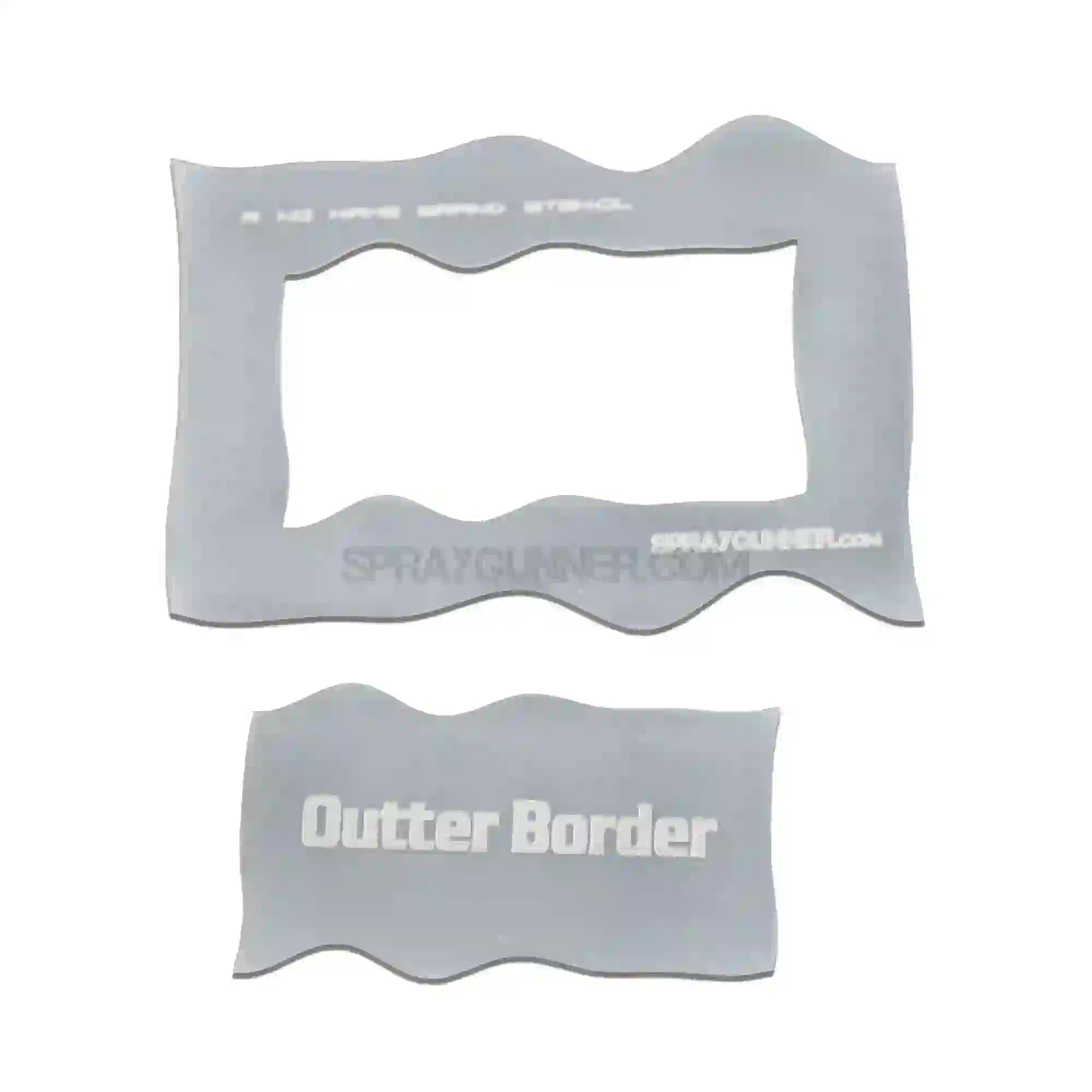 Outer border stencil set for American flag artwork on white background. Helps define edges in airbrush and craft projects.