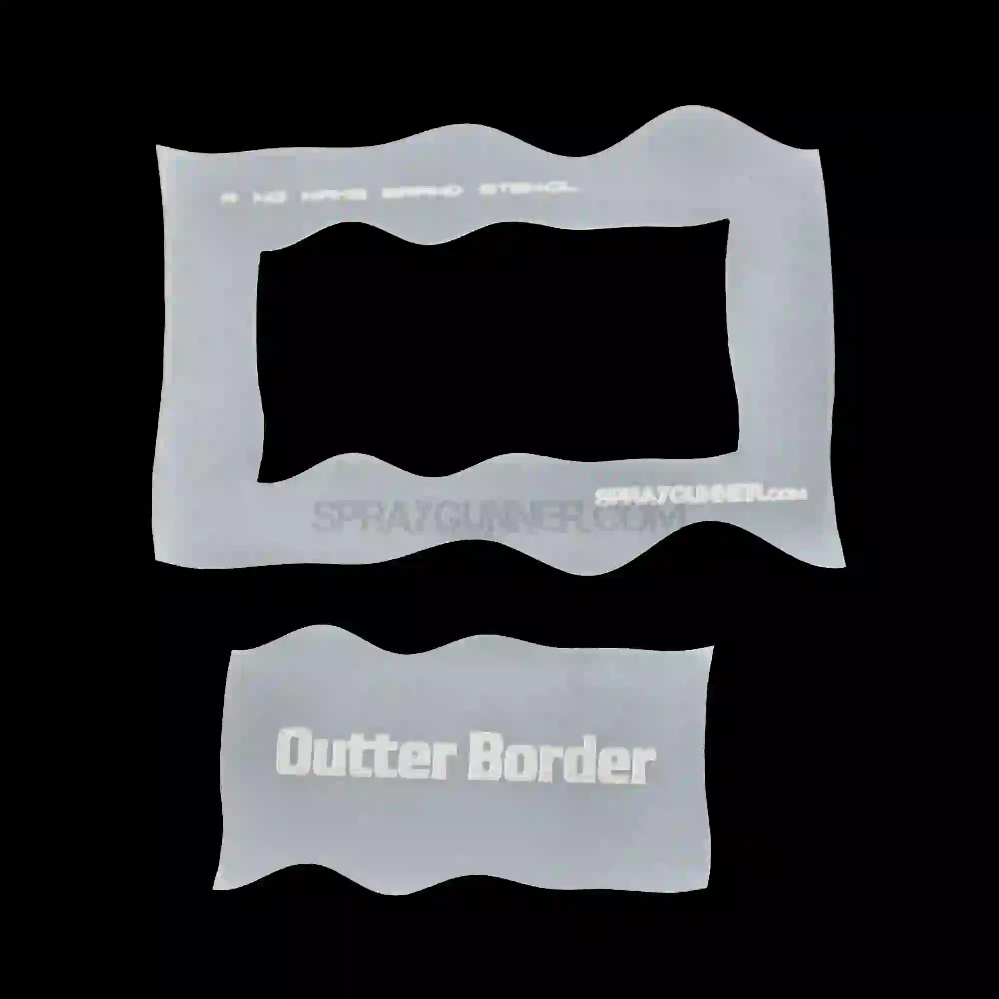 Two-piece border stencil set labeled 'Outer Border' for framing American flag designs. Crafted for clean, reusable application.