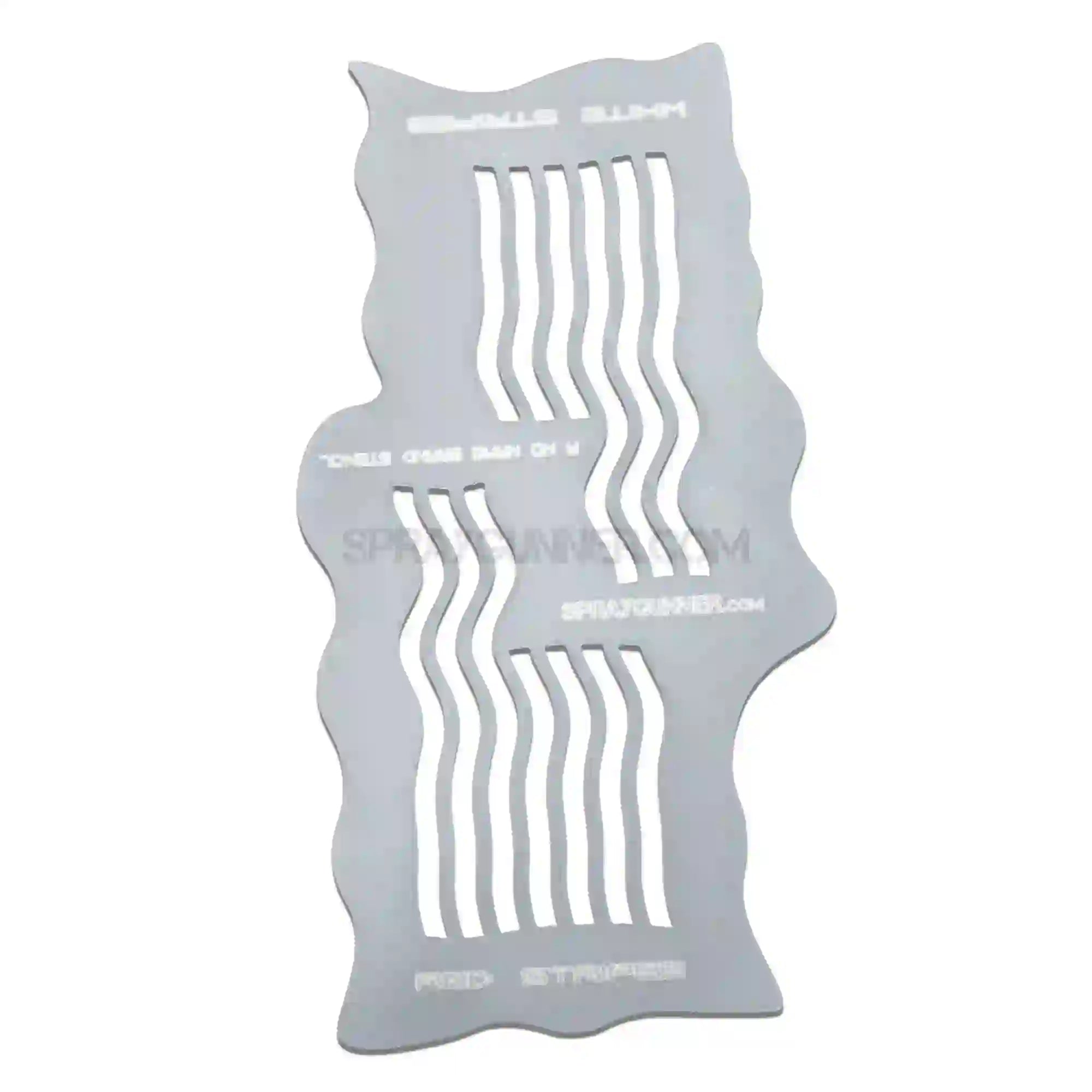 Reusable Mylar stencil for American flag stripes on white background. Ideal for airbrushing dynamic flag patterns in hobby projects.