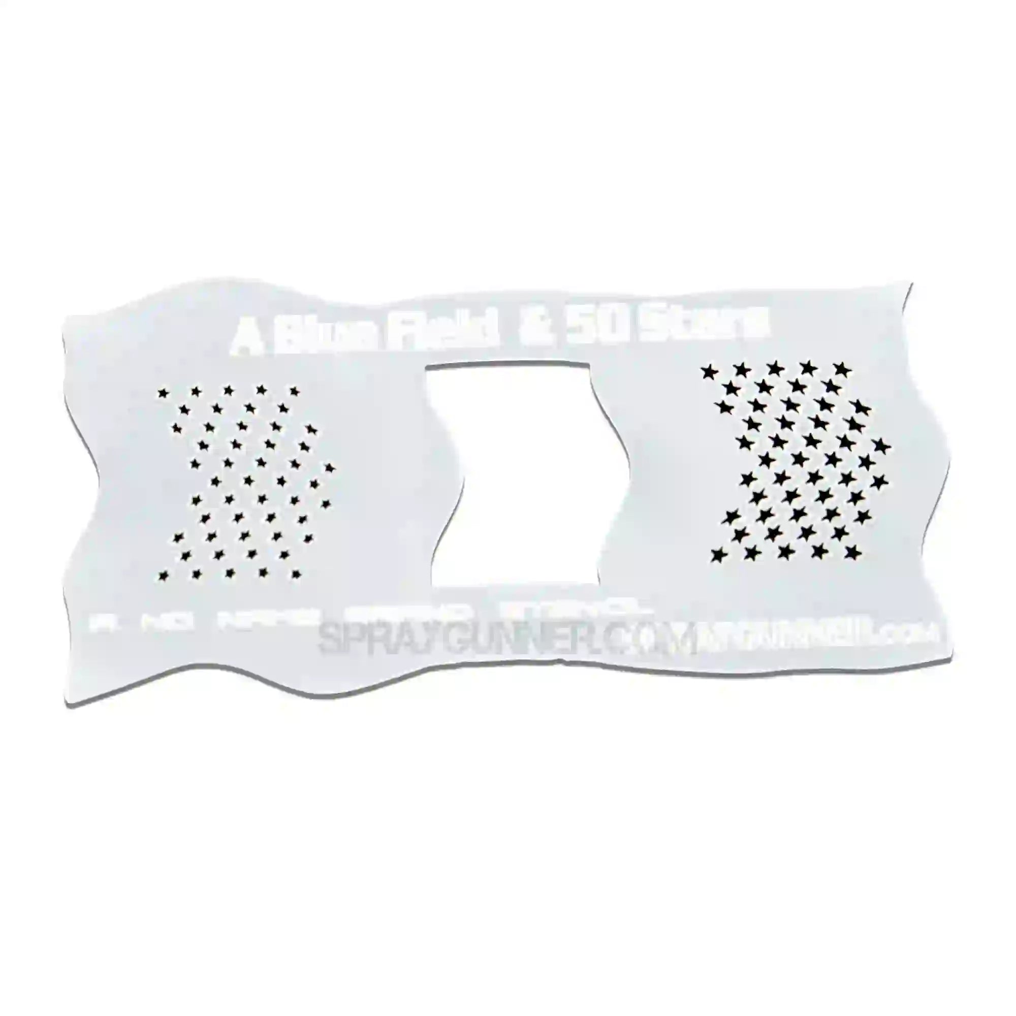 White background view of American flag star field stencil with 50 stars. Perfect for crafting patriotic themes with precision.