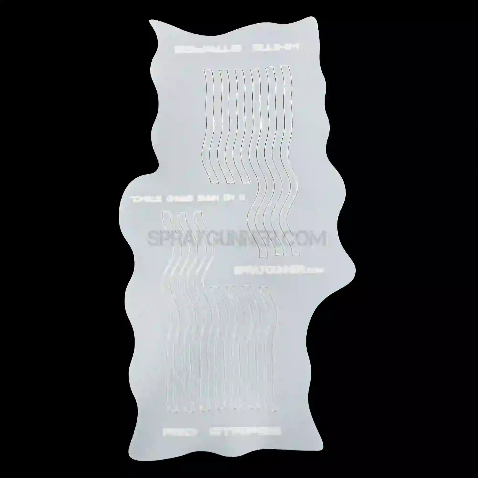 Red stripe stencil for American flag with multiple wavy lines. Designed for airbrushing realistic flag movement in small-scale art.