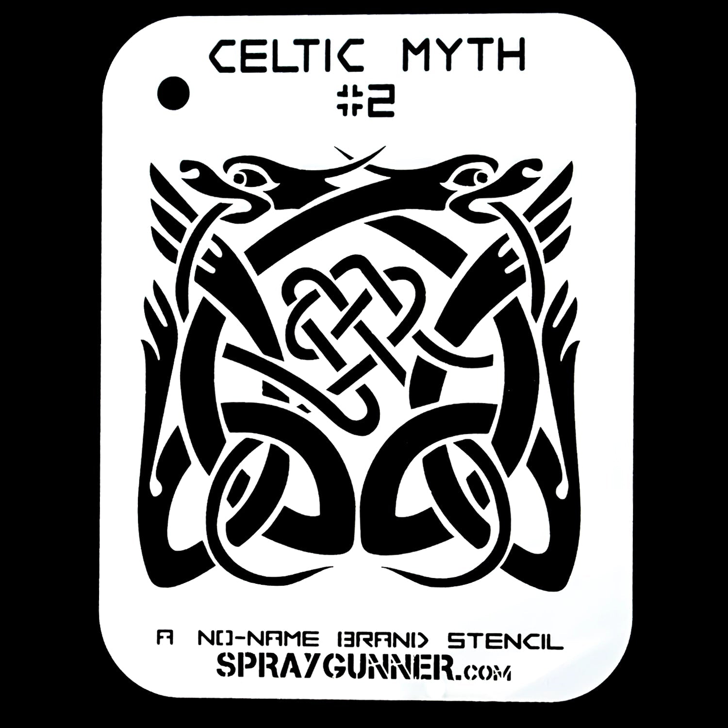 For precise airbrush and craft projects, the Celtic Myth Stencil #2 by NO-NAME Brand features dragon motifs and exquisite knotwork. Perfect for artists and enthusiasts.