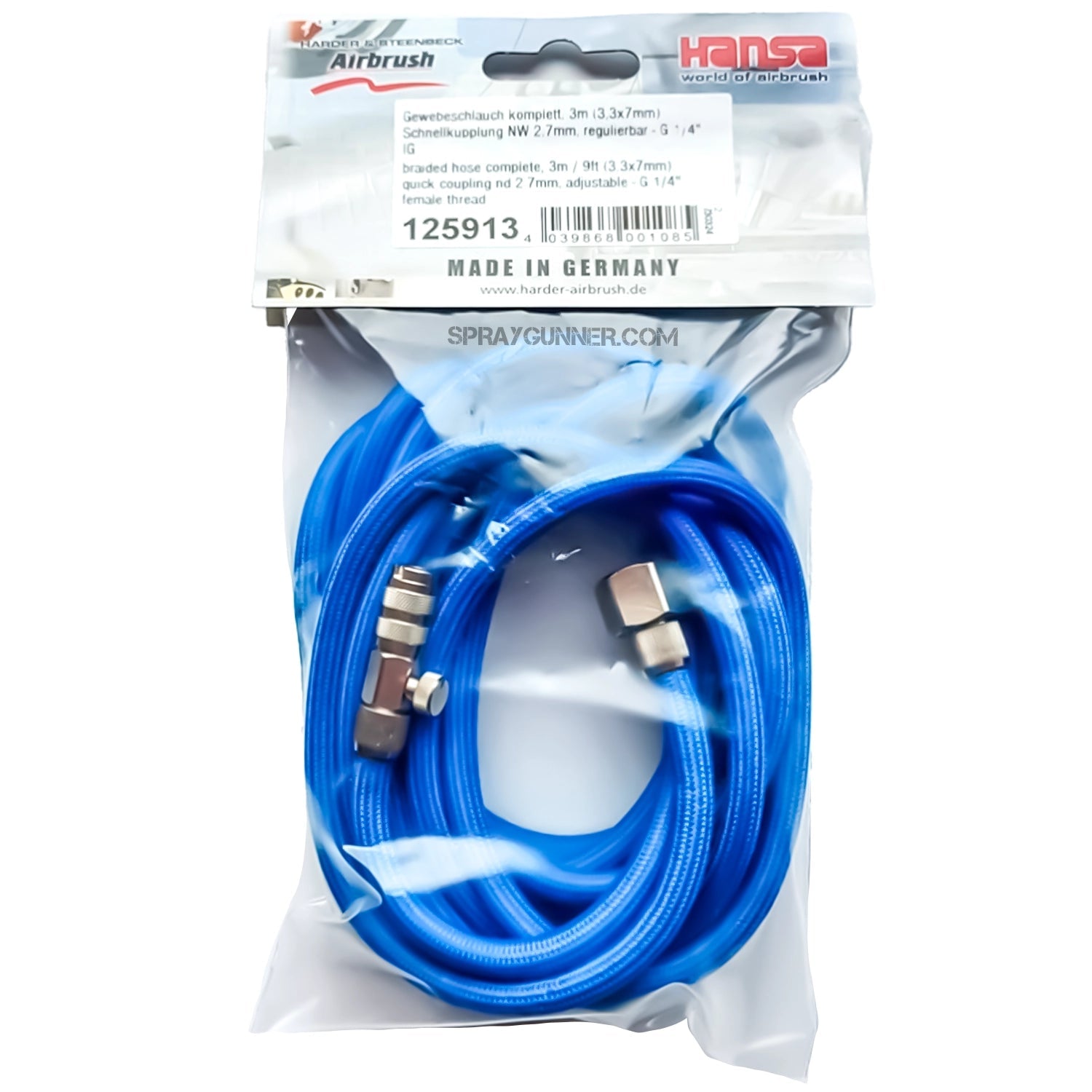 Braided Air Hose 10ft quick coupling with valve - Urbanlystore