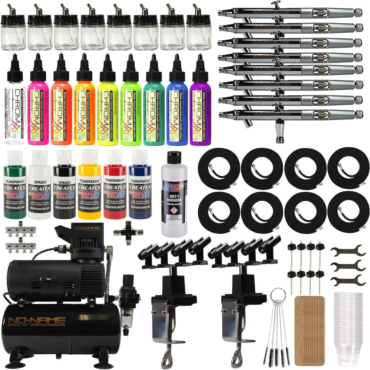 Professional Airbrush Art Kit: 8-Piece Siphon Feed Airbrush Set with Compressor - Urbanlystore