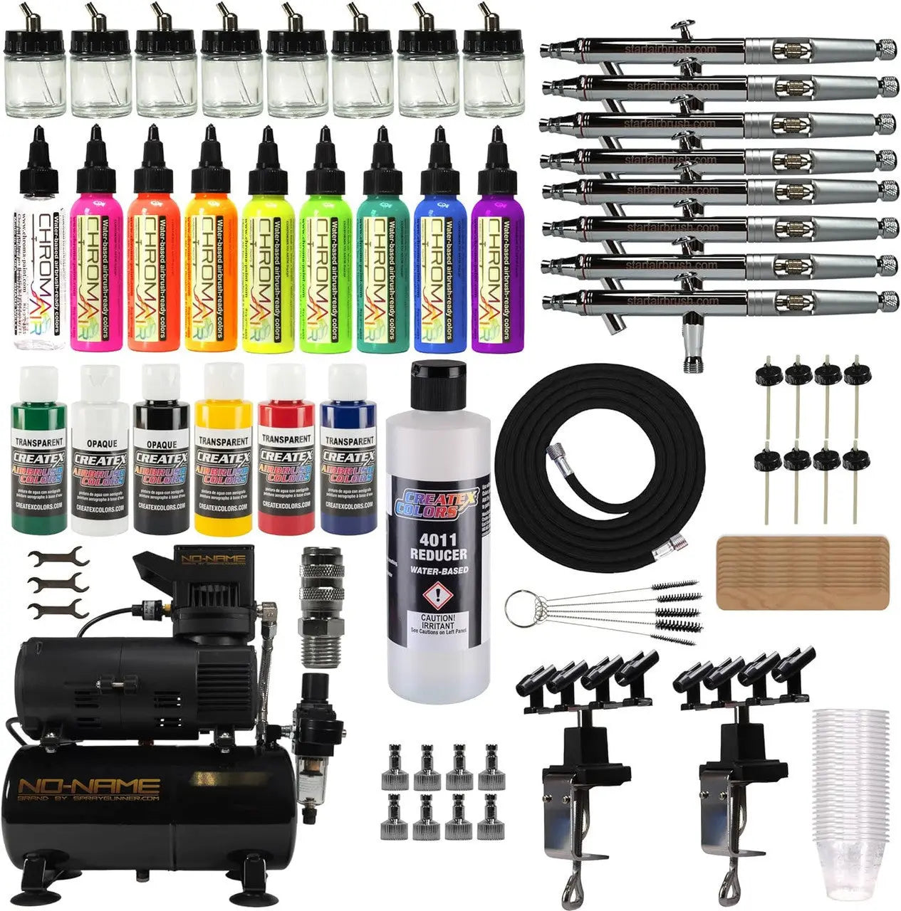 Professional Airbrush Art Kit: 8-Piece Siphon Feed Airbrush Set with Compressor Version 2 - Urbanlystore