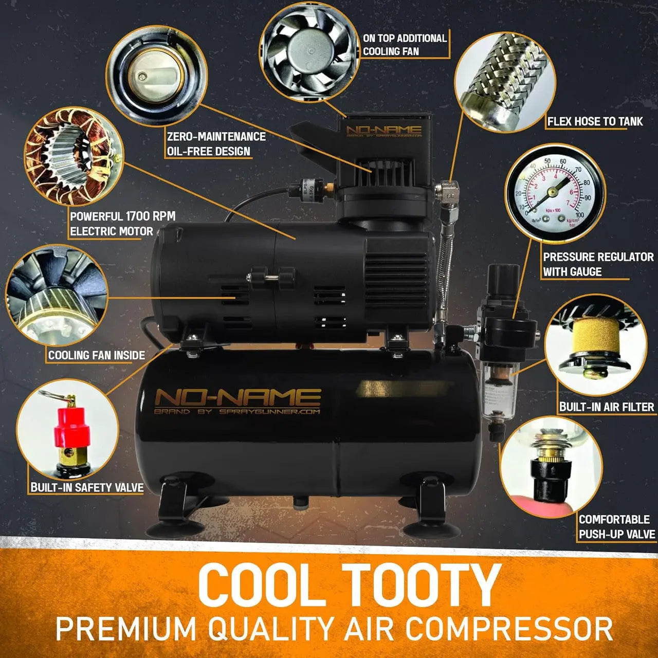 Professional Airbrush Art Kit: 8-Piece Siphon Feed Airbrush Set with Compressor Version 2 - Urbanlystore