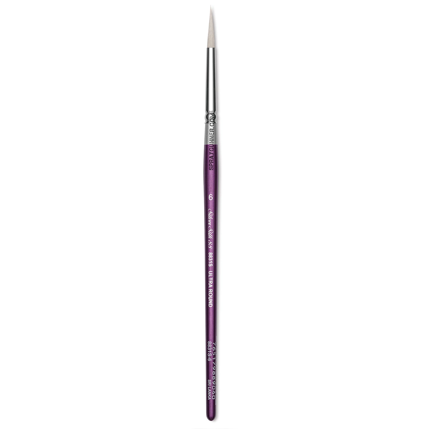 Silver Brush Silver Silk 88 Synthetic Ultra Round Short Handle Brush Size 6. Ideal for fine detailing and smooth paint application.