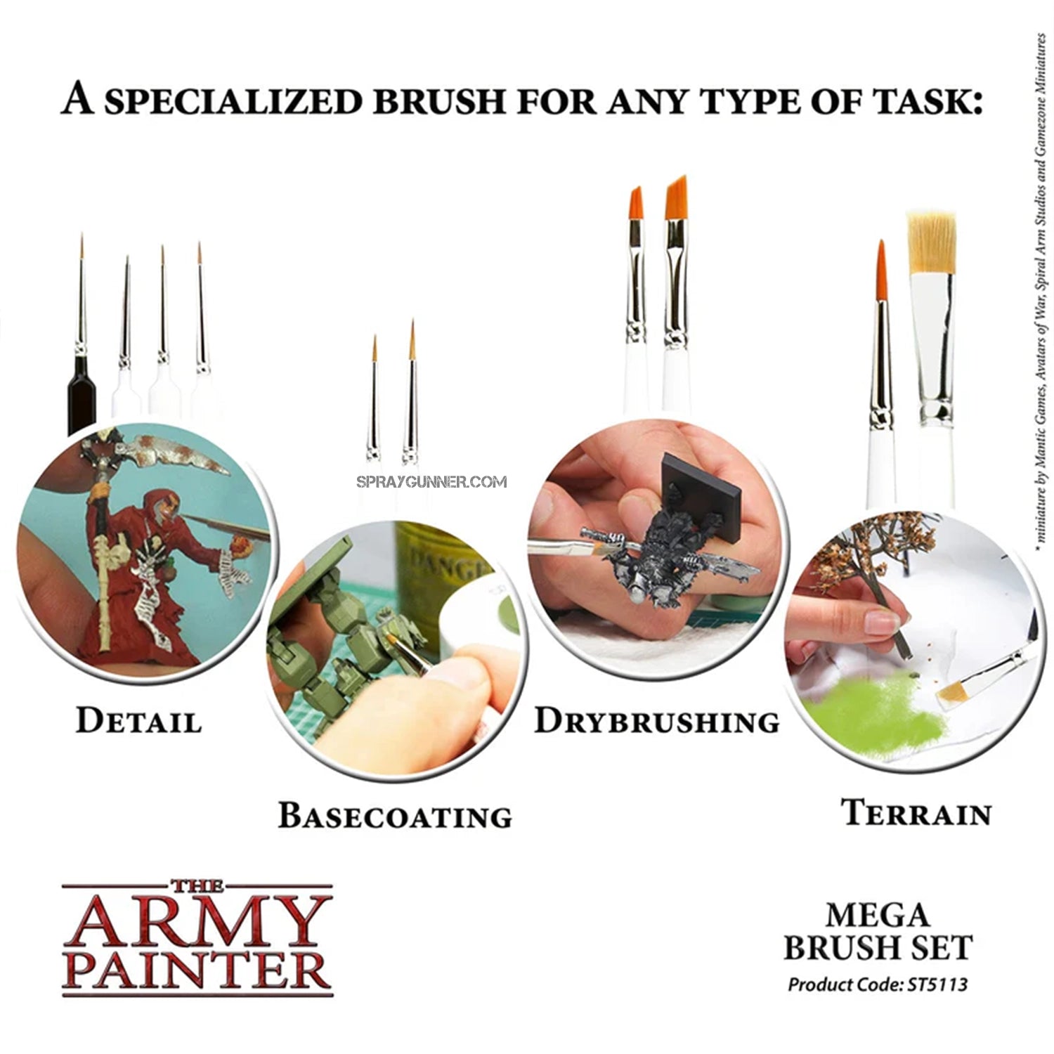 THE ARMY PAINTER: Mega Brush Set - Urbanlystore