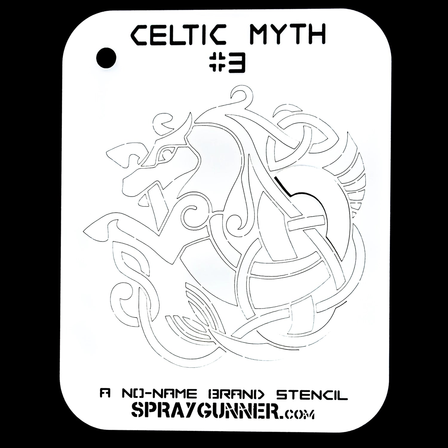 For airbrush, cosplay, and body art projects, the NO-NAME Brand Celtic Myth Stencil #3 is perfect since it has a detailed Celtic horse pattern.