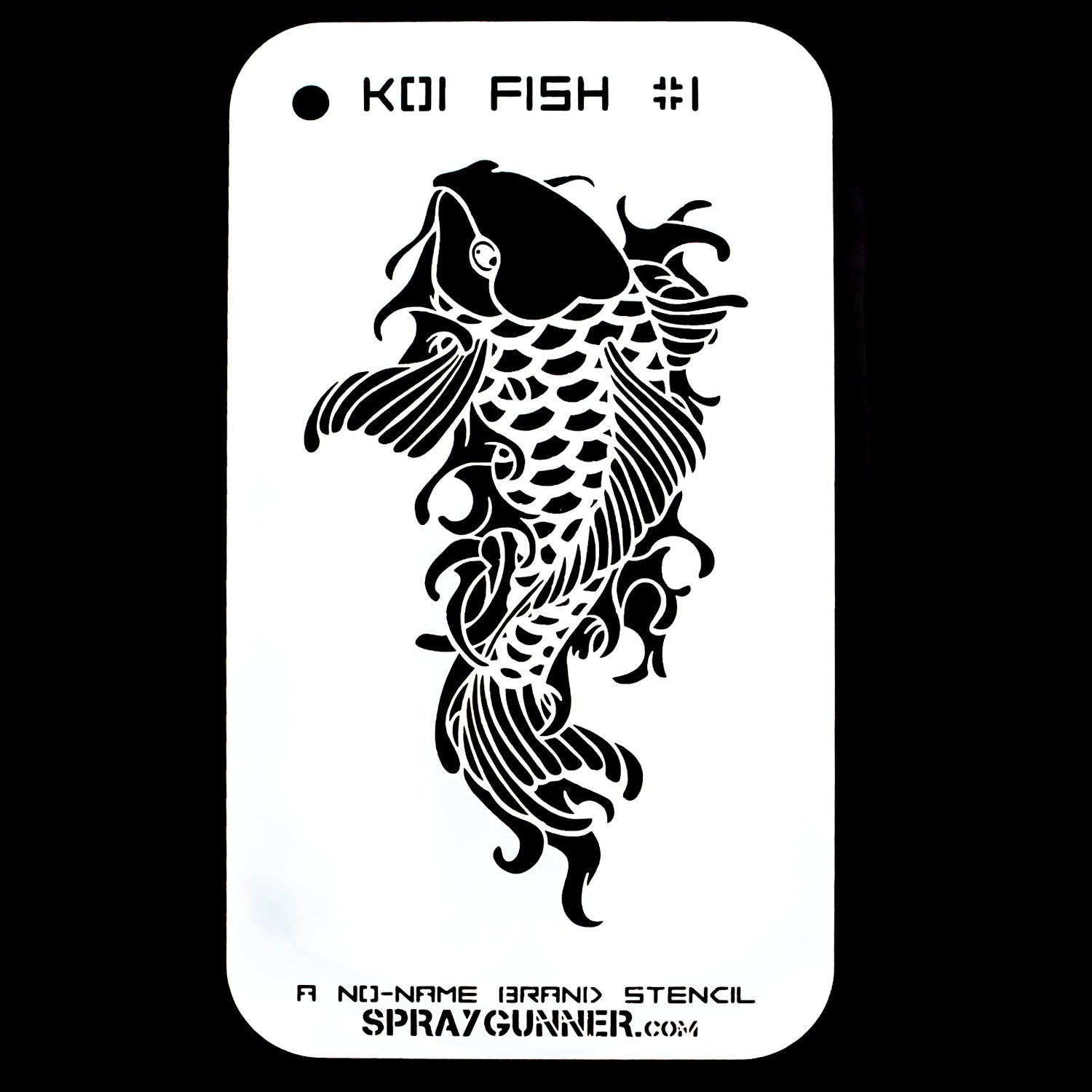 The intricate koi fish design of the NO-NAME Brand Koi Fish Stencil #1 is perfect for body art, airbrushing, and hobby projects. accurate and reusable cutout.