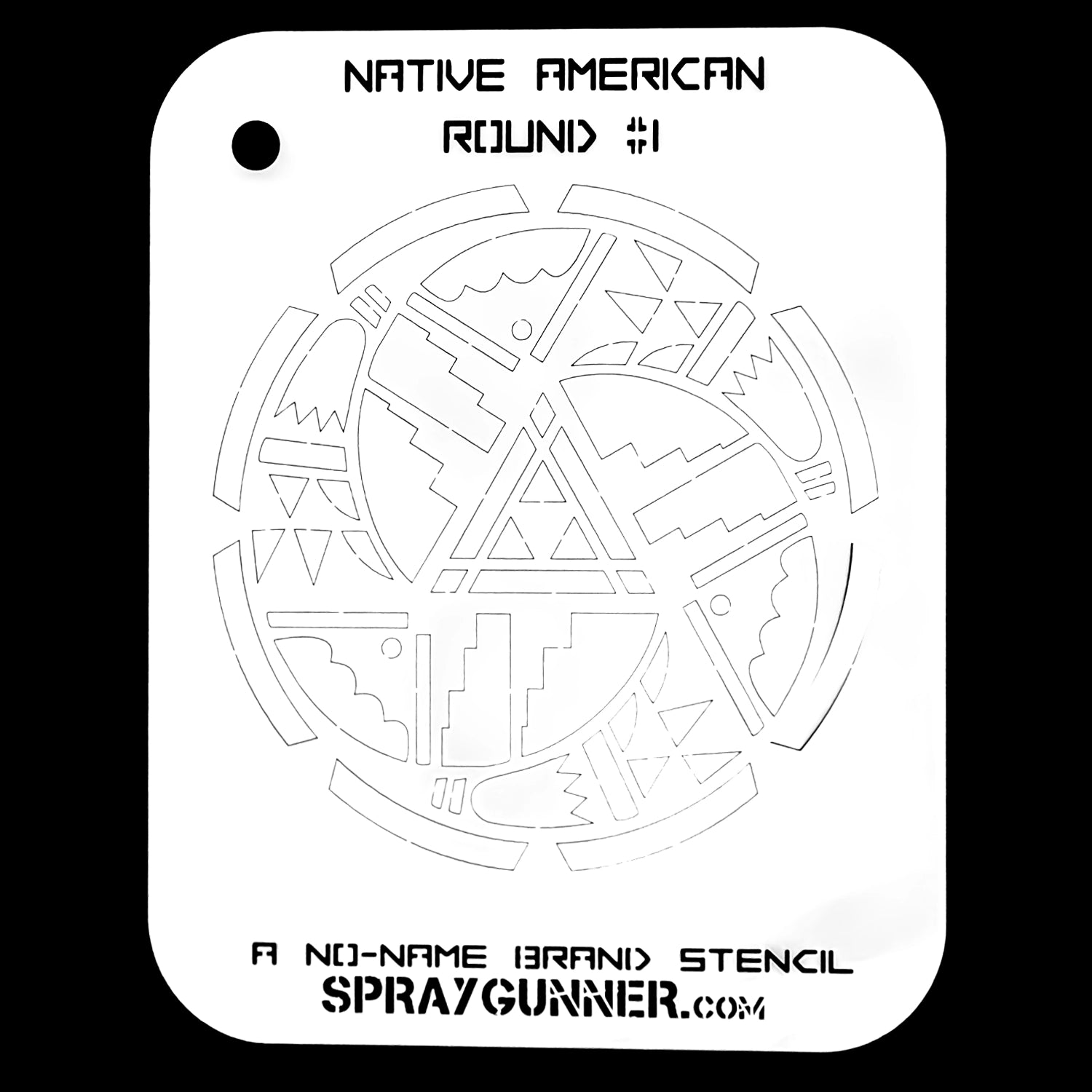 NO-NAME Brand Native American Round Stencil #1 - Urbanlystore