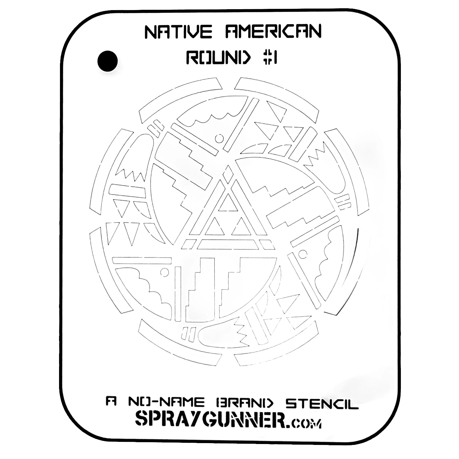 NO-NAME Brand Native American Round Stencil #1 - Urbanlystore