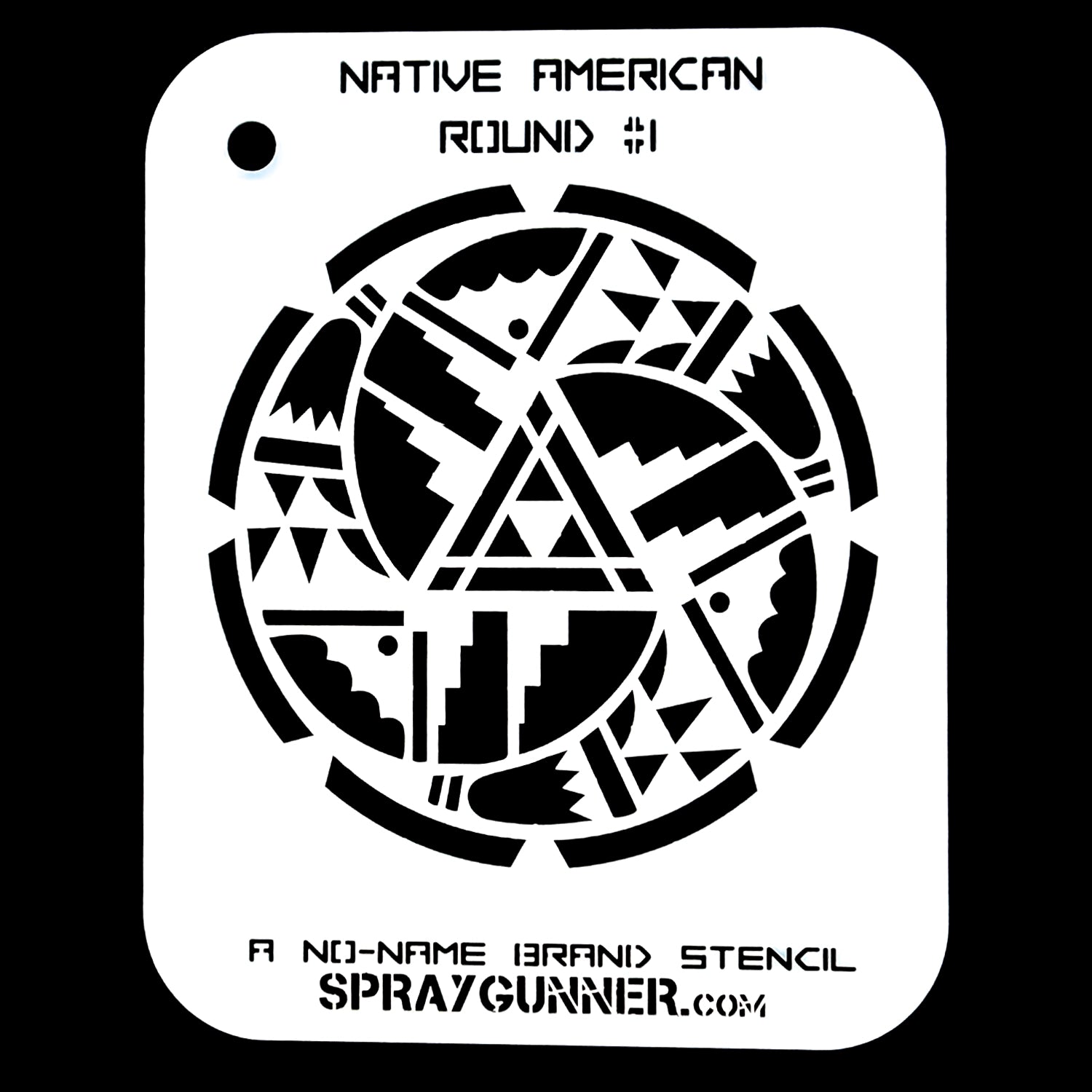 NO-NAME Brand Native American Round Stencil #1 - Urbanlystore