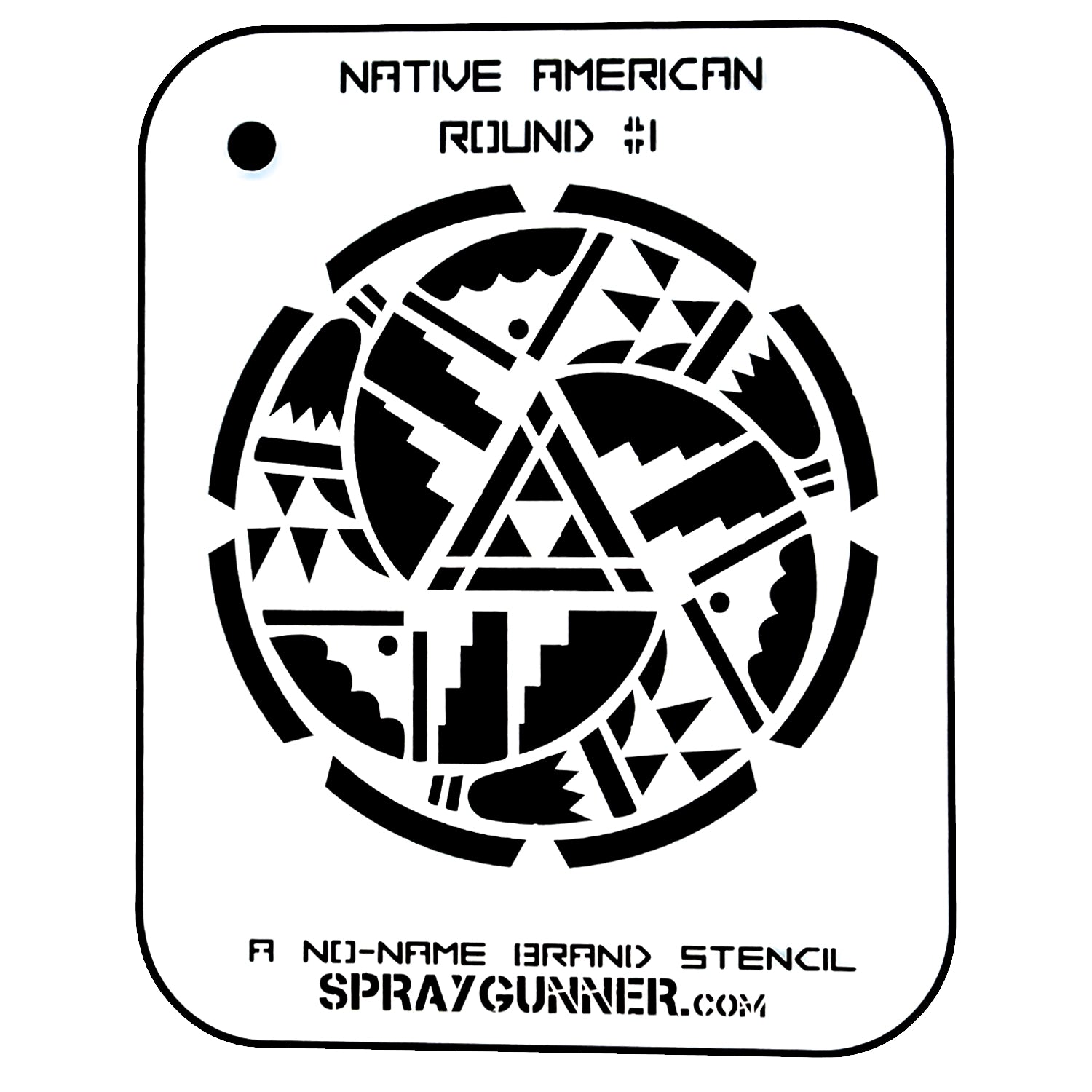 NO-NAME Brand Native American Round Stencil #1 - Urbanlystore