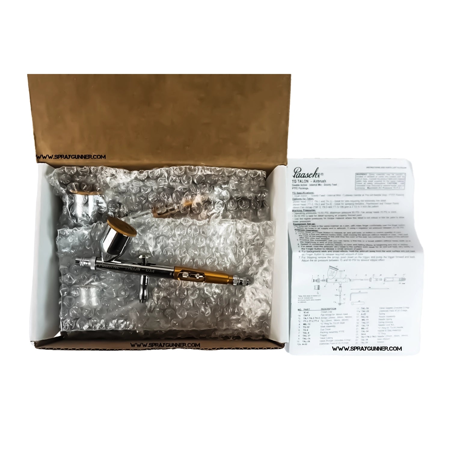 Paasche Talon Gravity-Feed Airbrush 6 Pack - Urbanlystore