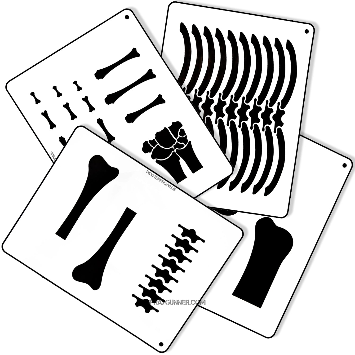 Bones TRADITIONAL STENCIL SET for airbrush and spray paint - Urbanlystore
