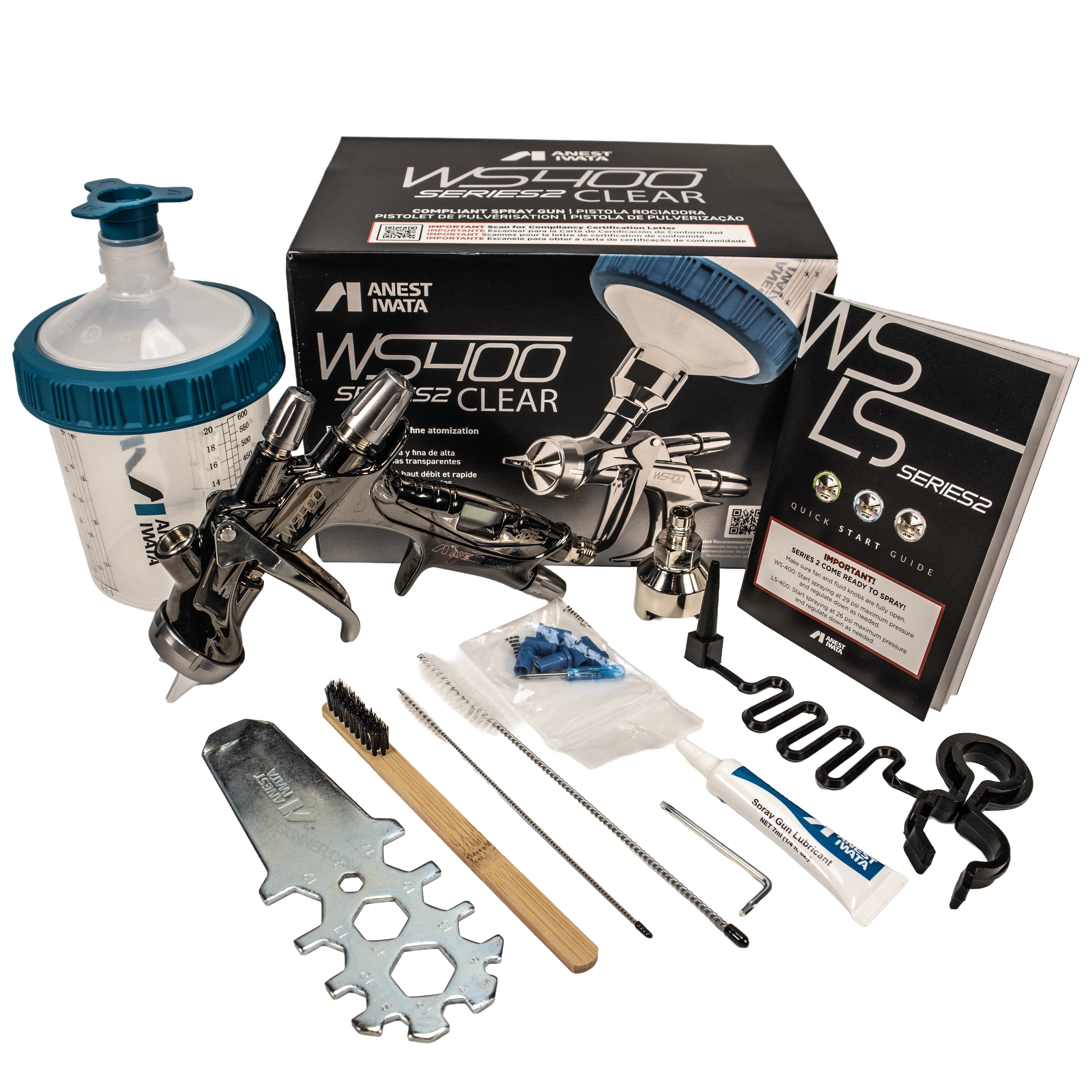 Open Box Anest Iwata WS-400 Series 2 Clear Digital Spray Gun Eco Set (Supernova Replacement) Comes with Metal Cup 1.2HD Anest Iwata at Urbanlystore