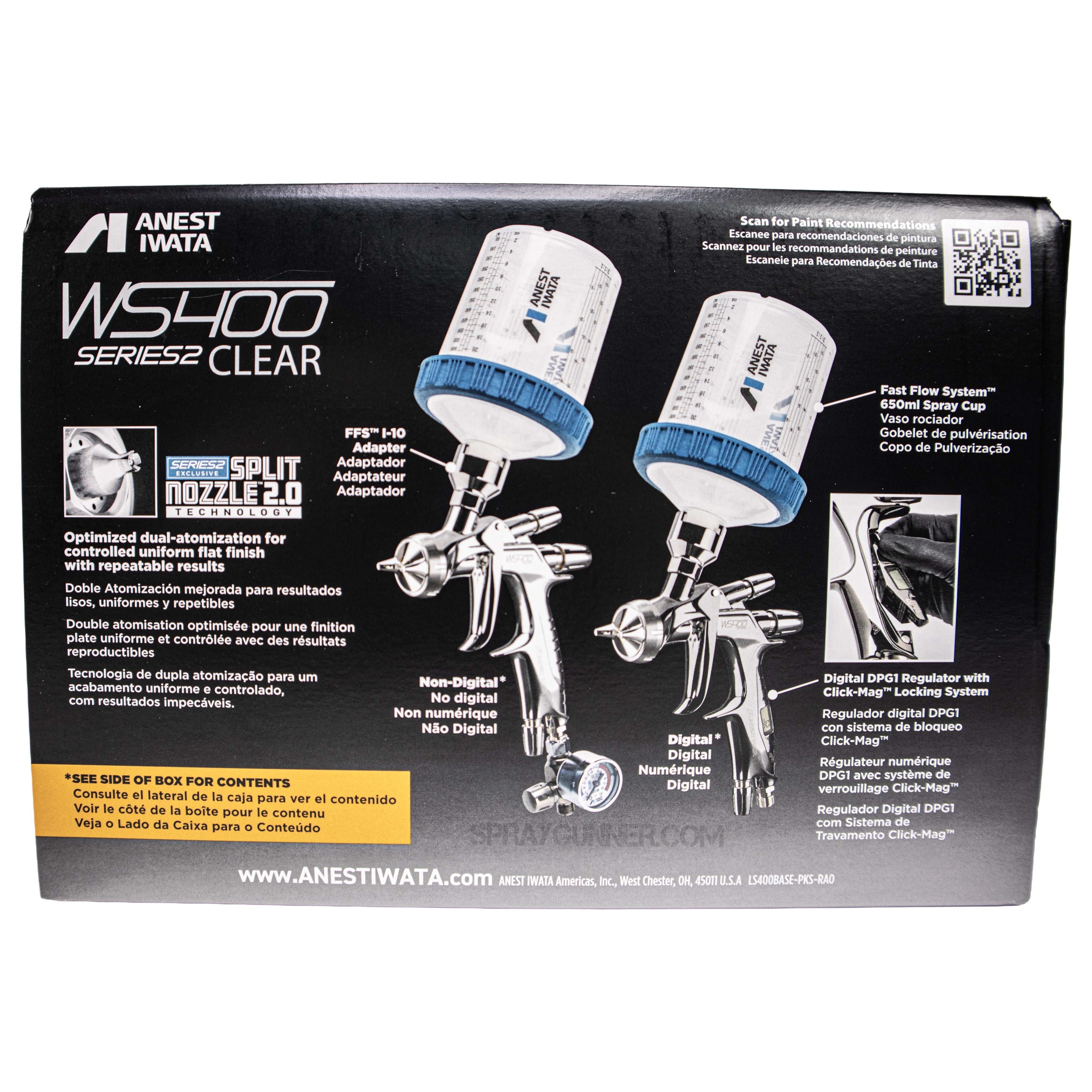Open Box Anest Iwata WS-400 Series 2 Clear Digital Spray Gun Eco Set (Supernova Replacement) Comes with Metal Cup 1.2HD Anest Iwata at Urbanlystore