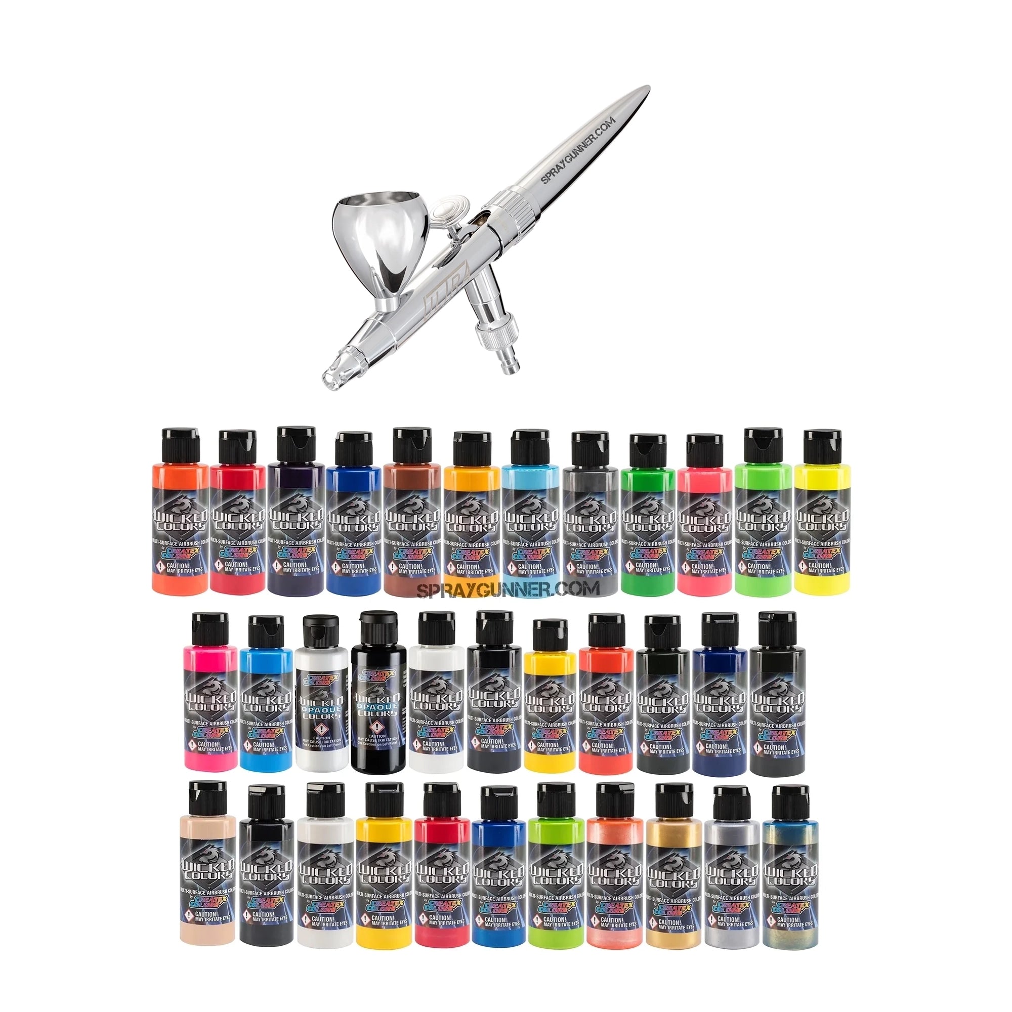 Createx Wicked 35 Colors Set + 2024 Harder & Steenbeck Airbrush Bundle
