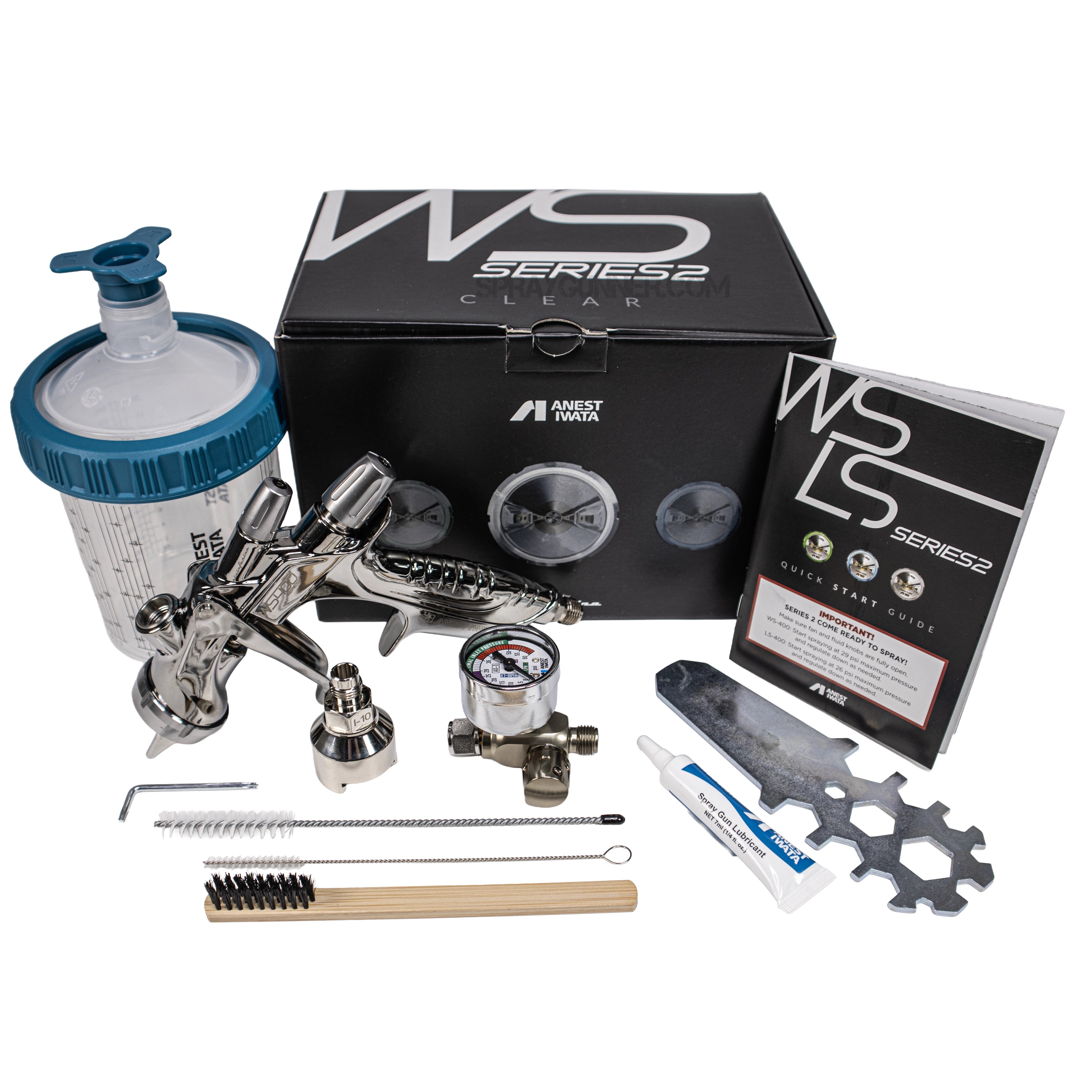 Open Box Anest Iwata WS-400 Series 2 Clear Spray Gun Eco Set (Supernova Replacement) (comes with METAL CUP)) Anest Iwata at Urbanlystore