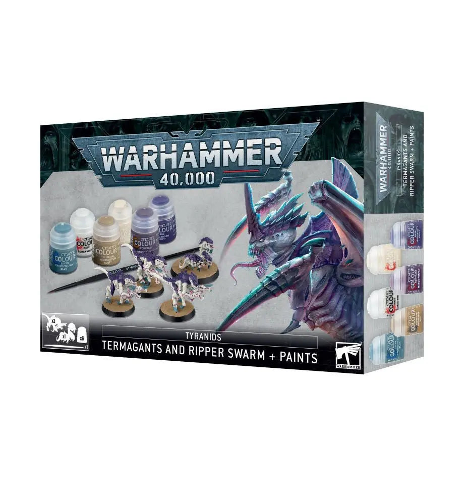 Warhammer 40k Tyranids: Termagants and Ripper Swarm + Paints Set - Urbanlystore