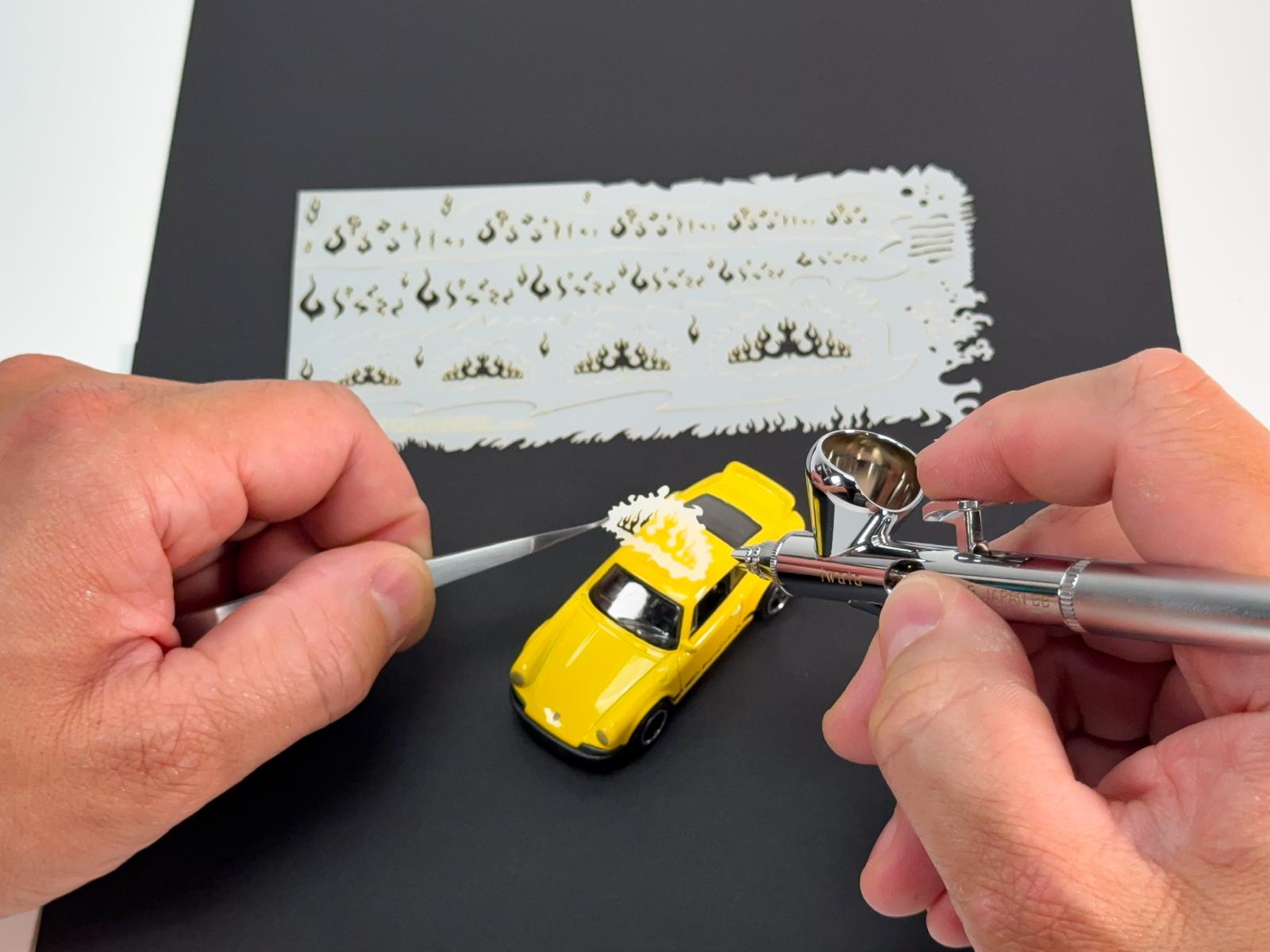 NO-NAME Brand Flames Stencil #1 for airbrush Smart Stencil series