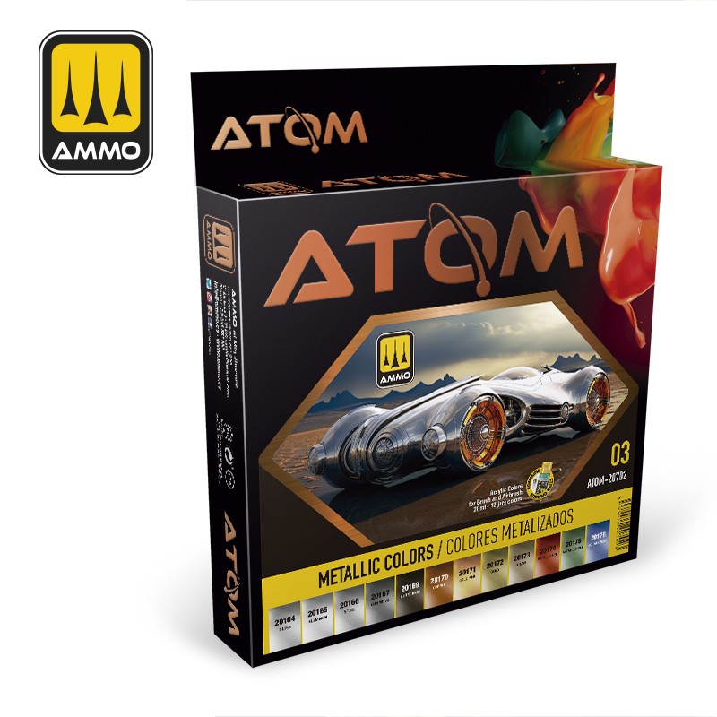ATOM Acrylic Paint Metallic Colors Set - Urbanlystore