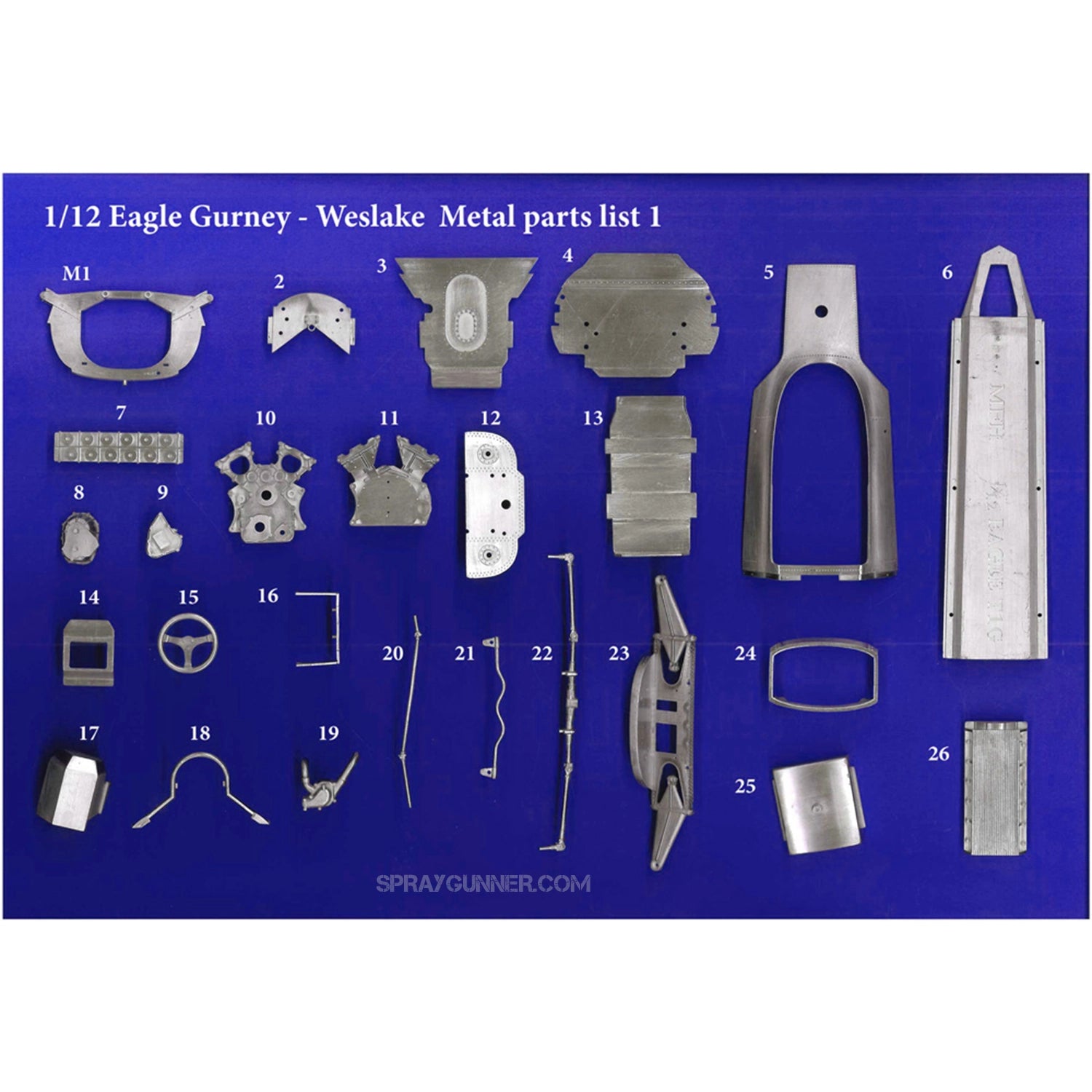 MODEL FACTORY HIRO: 1/12scale Fulldetail Kit : EAGLE Gurney-Weslake - Urbanlystore