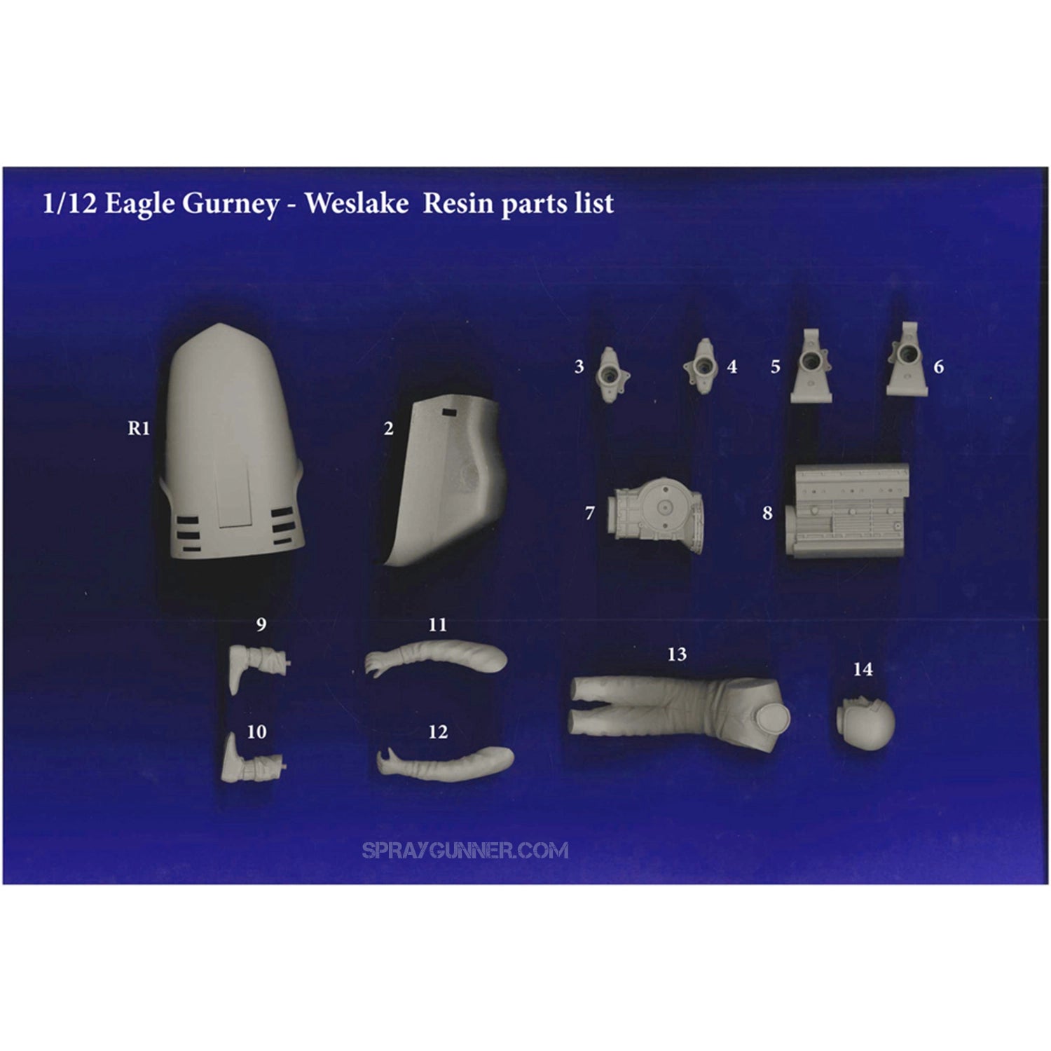 MODEL FACTORY HIRO: 1/12scale Fulldetail Kit : EAGLE Gurney-Weslake - Urbanlystore