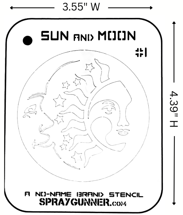 Sun and Moon #1 Stencil for airbrushing by NO-NAME Brand