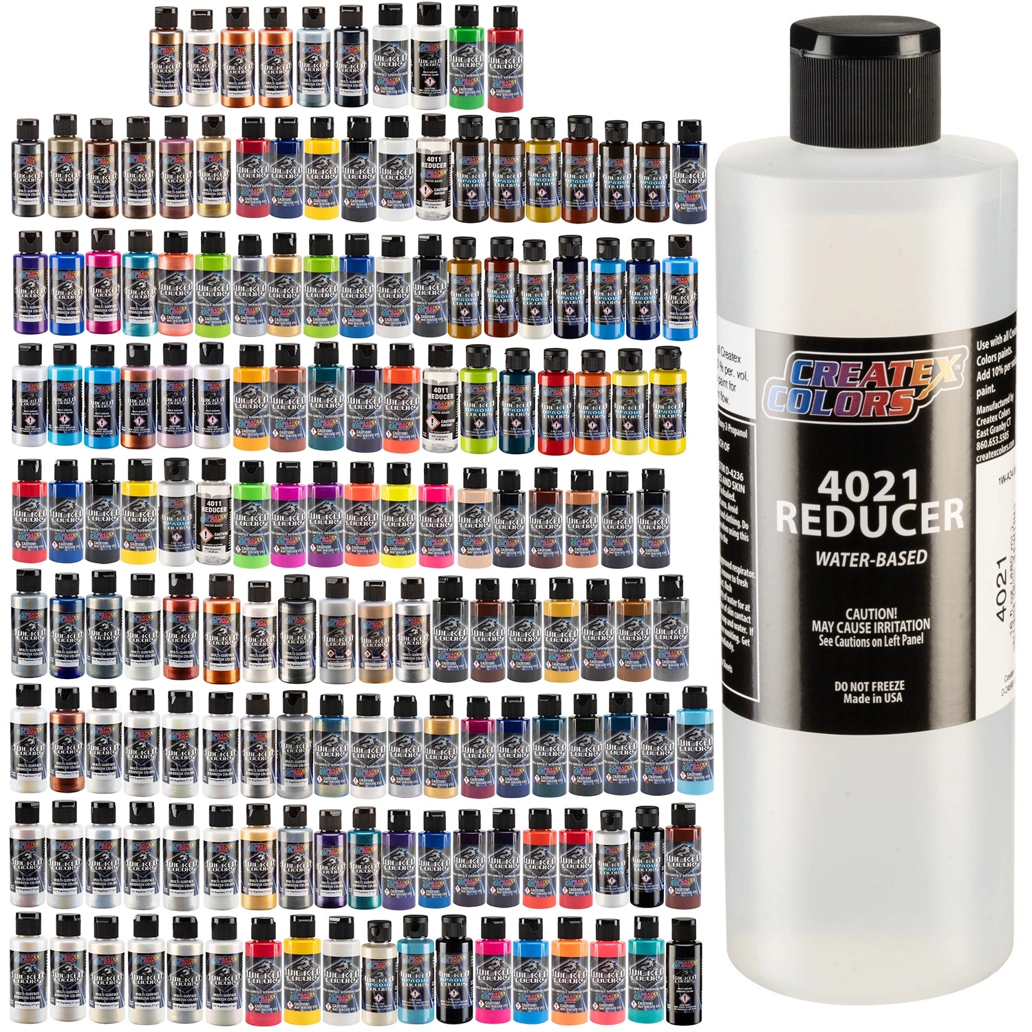 Createx Wicked Paints Complete Color Collection Paint Set for Airbrushing (2oz bottles with 16 oz reducer) - Urbanlystore